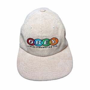 Obey Visual Industries Inc. Corduroy Snapback Hat Off White